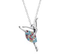 TSUOUKL Collana in argento 925 con ciondolo a forma di angelo,Pendente Collana con ciondolo a forma di ballerina, per bambine,ragazze,ideale come regalo per la Prima Comunione