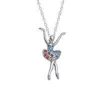 TSUOUKL Collana in argento 925 con ciondolo a forma di angelo,Pendente Collana con ciondolo a forma di ballerina, per bambine,ragazze,ideale come regalo per la Prima Comunione