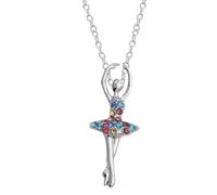 TSUOUKL Collana in argento 925 con ciondolo a forma di angelo,Pendente Collana con ciondolo a forma di ballerina, per bambine,ragazze,ideale come regalo per la Prima Comunione