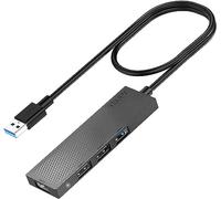 TSUPY Hub USB, 4 Porta Adattatore Multi USB con 1 USB 3.0 e 3 USB 2.0 Sdoppiatore Prolunga USB Portatile per laptop, Macbook, Surface, XPS