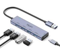 TSUPY USB Hub 3.0 - Distributore con 4 porte, in alluminio, per PC, laptop, MacBook, PS4/PS5, Xbox
