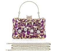TSWNG Pochette vintage da donna, di lusso, con strass e cristalli, elegante borsa a mano con manico e catena in metallo, borsa a tracolla per matrimonio, festa, ballo di fine anno