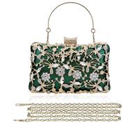 TSWNG Pochette vintage da donna, di lusso, con strass e cristalli, elegante borsa a mano con manico e catena in metallo, borsa a tracolla per matrimonio, festa, ballo di fine anno