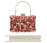 TSWNG Pochette vintage da donna, di lusso, con strass e cristalli, elegante borsa a mano con manico e catena in metallo, borsa a tracolla per matrimonio, festa, ballo di fine anno