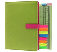 TSY Taccuino Ricaricabile, Diario per Lavoro o Viaggio, Agenda ad Anelli con Slots per Schede, Porta Penna e Chiusura Magnetica (Verde, A5)