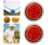 TSYIDUI Golf Ball Marker Round cap Clip Mark with Level Function,Magnet Golf Ball Marker Hat Clip,Golf Ball Marker Level,Bubble Level Golf Ball Marker,Golf Putting Aid & Green Reader (Red*2)