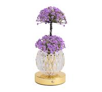 Tsynapter Lampada da tavolo Dimmable LED di controllo di tocco con l'ombra di vetro del fiore per la luce di potere basso di uso