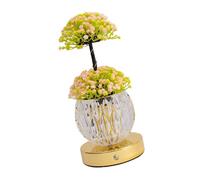Tsynapter Lampada da tavolo Dimmable LED di controllo di tocco con l'ombra di vetro del fiore per la luce di potere basso di uso