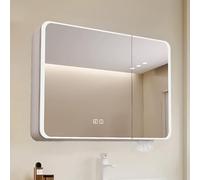 TSYORHSC Armadietti per medicinali con Specchio per Il Bagno, Specchio da Bagno con Contenitore antiappannamento, Organizer per armadietto per medicinali in Alluminio Spaziale con Montaggio a Parete,