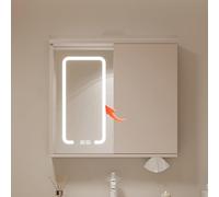 TSYORHSC Armadietto per medicinali Illuminato con Specchio, armadietto per medicinali Moderno con Luce LED, Specchio da Bagno con Contenitore, armadietto per medicinali sopra Il Water per Bagno, Lava