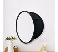 TSYORHSC Mobiletto Moderno con Specchio per Bagno con Facile Installazione e Specchio Rotondo ad Alta Definizione, Specchio per Il Trucco in Legno Senza distinzione tra Destra e Sinistra, Design ecol