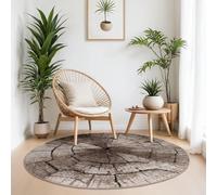 TT Home Pregiato tappeto di design per soggiorno, effetto tronco d'albero, naturale, in grigio, marrone e beige, Dimensione:120x170 cm