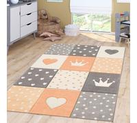 TT Home Tappeto Bambini Chicco Tappeto Stanza Bambini Pastello 3D Polkadot Cuore, Colore:arancia, Dimensione:80x150 cm