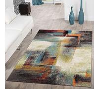 TT Home Tappeto Camera Da Letto Soggiorno Pelo Corto Moderno Vintage Astratto Disegno Geometrico, Colore:Multicolore 2, Dimensione:80x150 cm