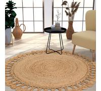 TT Home Tappeto Fibra Naturale Juta Soggiorno Rotondo Etnico Boho Fatto A Mano B