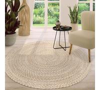 TT Home Tappeto Fibra Naturale Juta Soggiorno Rotondo Etnico Boho Fatto A Mano B