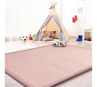 TT Home Tappeto Gattonamento Cameretta Bambina Bambino Soft Antiscivolo Monocromatico, Colore: Rosa Rosa, Dimensione:140x200 cm