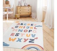 TT Home Tappeto per cameretta Tappeto per bambini ragazzo ragazza Tappeto bambini cuori, Colore:Rosa Blu Giallo, Dimensione:80x150 cm