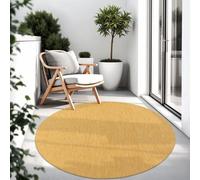 TT Home Tappeto Per Esterni Tappeto Cucina Balcone Terrazza Design Moderno Monocolore, Colore: Giallo, Dimensione:160 cm tondo