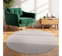 TT Home Tappeto Per Esterni Tappeto Cucina Balcone Terrazza Design Moderno Monocolore, Colore:Ivory, Dimensione:160 cm tondo