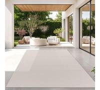 TT Home Tappeto Per Esterni Tappeto Cucina Balcone Terrazza Design Moderno Monocolore, Colore:Ivory, Dimensione:150 cm Quadrato