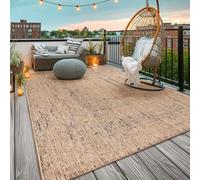 TT Home Tappeto per Esterno Cucina Balcone Soggiorno Etnico Monocromatico Lavabile, Colore:Beige Ocra, Dimensione:120x160 cm