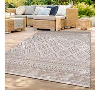 TT Home Tappeto Per Esterno Cucina Balcone Tappeto Soggiorno Moderno Triangoli Boho Disegno Geometrico, Colore:Beige 2, Dimensione:300x400 cm