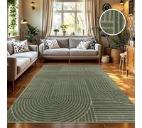 TT Home Tappeto Per Interni Ed Esterni Resistente Alle Intemperie Balcone Camera Da Letto Motivo Scandi Boho Unicolore Aspetto, Dimensione:200x290 cm, Colore:Verde 4