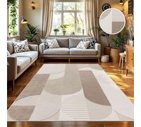 TT Home Tappeto Per Interni Ed Esterni Resistente Alle Intemperie Balcone Camera Da Letto Motivo Scandi Boho Unicolore Aspetto, Dimensione:240x340 cm, Colore:Beige