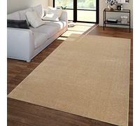 TT Home Tappeto Salotto Moderno, Camera da Letto, Pelo Corto, Lavabile, Monocolore Pastello, Facile da Pulire, Colore:Oro, Dimensione:160x220 cm