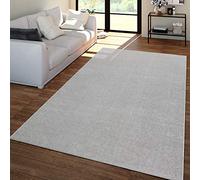 TT Home Tappeto Salotto Moderno, Camera da Letto, Pelo Corto, Lavabile, Monocolore Pastello, Facile da Pulire, Colore:Argento, Dimensione:80x250 cm