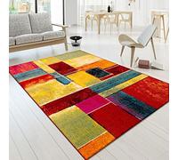 TT Home Tappeto Salotto Moderno Soggiorno Pelo Corto Moderno Motivo Astratto Colorato, Colore:Multicolore 4, Dimensione:80x150 cm