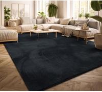 TT Home Tappeto Salotto Pelo Corto Monocolore Design Moderno Lavabile, Colore: Blu Navy, Dimensione:60x100 cm