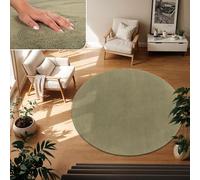 TT Home Tappeto Salotto Pelo Corto Monocolore Design Moderno Lavabile, Dimensione:120 cm tondo, Colore:Verde chiaro