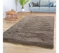 TT Home Tappeto Salotto Pelo Lungo Shaggy Morbido Soffice Design Moderno Monocolore, Colore: Beige Taupe, Dimensione:60x100 cm