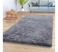 TT Home Tappeto Salotto Pelo Lungo Shaggy Morbido Soffice Design Moderno Monocolore, Colore: Grigio, Dimensione:200x290 cm
