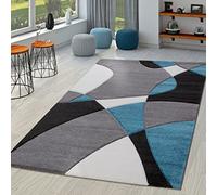 TT Home Tappeto Soggiorno Moderno Pelo Corto Effetto 3D Geometrico A Onde, Colore:Turchese 3, Dimensione:160x230 cm