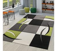 TT Home Tappeto Soggiorno Moderno Pelo Corto Effetto 3D Geometrico A Onde, Colore:Verde, Dimensione:200x290 cm