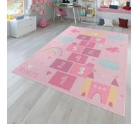 TT Home Tappeto Stanza Bambini Auto Bambini Motivo Con Animale Antiscivolo, Colore:Rosa, Dimensione:240x340 cm