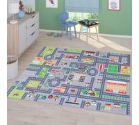 TT Home Tappeto Stanza Bambini Auto Bambini Strada Antiscivolo Moderno, Colore:Grigio 3, Dimensione:140x200 cm