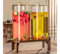 TT-YEC Distributore d'Acqua con Rubinetto A Tenuta Stagna, Dispenser per Bevande A Bocca Larga, Dispenser per Bevande Fredde in Vetro Ad Alta Trasparenza, 3,5/5/7L,7.5l×2 a