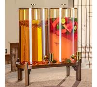 TT-YEC Distributore d'Acqua con Rubinetto A Tenuta Stagna, Dispenser per Bevande A Bocca Larga, Dispenser per Bevande Fredde in Vetro Ad Alta Trasparenza, 3,5/5/7L,7.5l×2 b