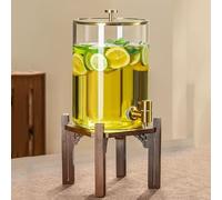 TT-YEC Distributore d'Acqua con Rubinetto A Tenuta Stagna, Dispenser per Bevande A Bocca Larga, Dispenser per Bevande Fredde in Vetro Ad Alta Trasparenza, 3,5/5/7L,5l a