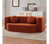 TT-YEC Divano Letto Matrimoniale Moderno Pieghevole con Poggiatesta E Supporto per Lo Schienale, Divano Compresso Senza Struttura, Velluto A Coste/Tessuto Intrecciato.,Corduroy 150cm g