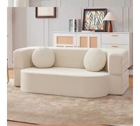 TT-YEC Divano Letto Matrimoniale Moderno Pieghevole con Poggiatesta E Supporto per Lo Schienale, Divano Compresso Senza Struttura, Velluto A Coste/Tessuto Intrecciato.,Corduroy 200cm h