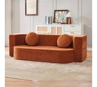 TT-YEC Divano Letto Matrimoniale Moderno Pieghevole con Poggiatesta E Supporto per Lo Schienale, Divano Compresso Senza Struttura, Velluto A Coste/Tessuto Intrecciato.,Woven Fabric 200cm e