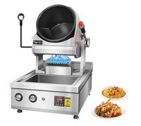 TT-YEC Macchina Automatica da Tavolo per Soffriggere, Macchina per La Cottura A 360°, Macchina per Soffriggere con Tamburo in Acciaio Inossidabile, Wok Rotante A Gas Naturale,36cm Wok