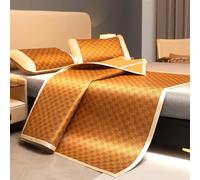 TT-YEC Materassino Estivo, Set da 3 Pezzi di Tappetino in Rattan di Ghiaccio (Materasso + Cuscino), Materassino in Seta di Ghiaccio Fresco, Set di Tappetini in Rattan Tessile,90 * 200cm