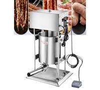 TT-YEC Mélangeur À Saucisses Électrique Vertical Commercial 10-30 L, Ensemble Mélangeur À Saucisses En Acier Inoxydable, Commande De Vitesse Au Pied, Mélangeur À Viande Domestique,15l