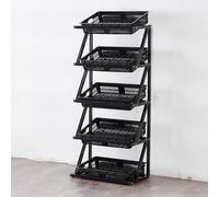 TT-YEC Mini Espositore per Snack da Supermercato, Espositore per Frutta E Verdura da Supermercato A Cinque Strati con Cestino in Plastica, Strato Singolo/Doppio,Al65×w35×150cm